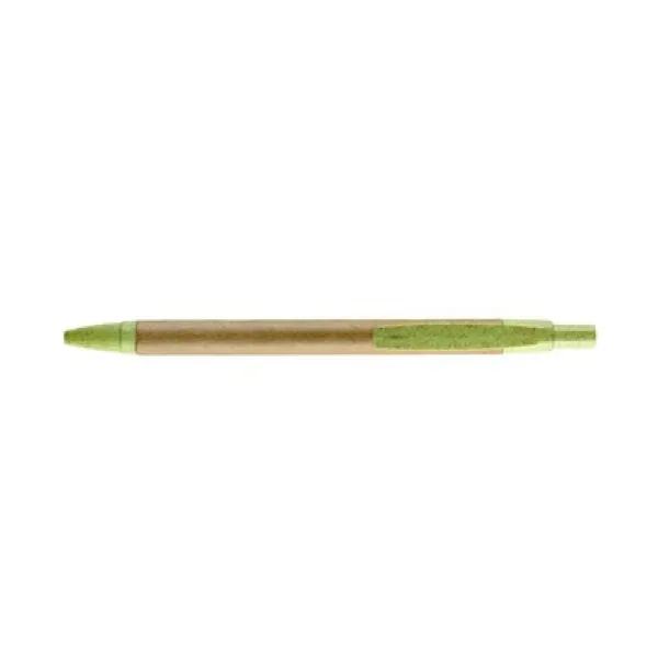  Ball pen with paper barrel and coloured bamboo fibre details light green