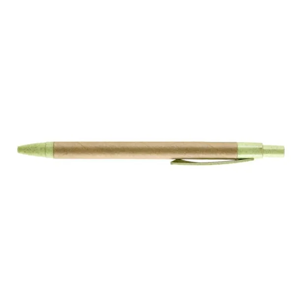  Ball pen with paper barrel and coloured bamboo fibre details light green