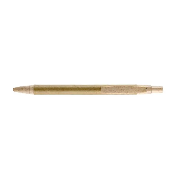  Ball pen with paper barrel and coloured bamboo fibre details beige