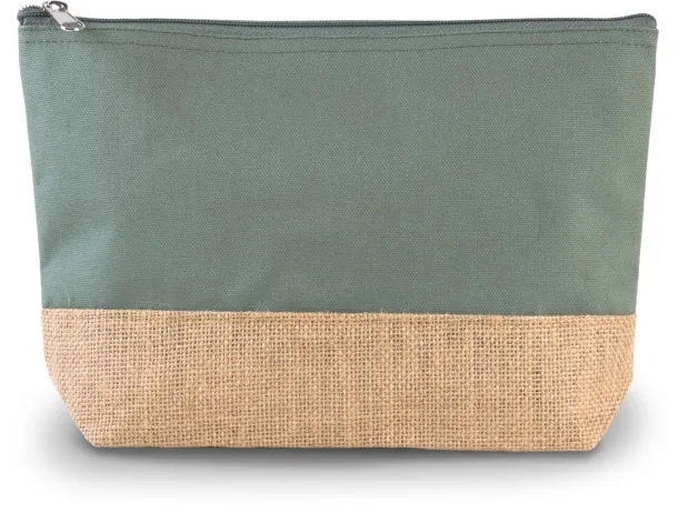  CANVAS & JUTE POUCH - Kimood Dusty Light Green Natural