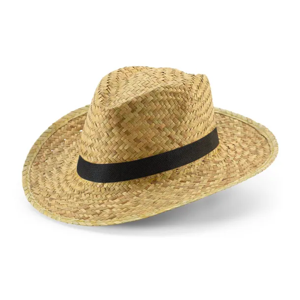 JEAN POLI Natural straw hat Black