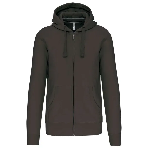  MEN'S FULL ZIP HOODED SWEATSHIRT - Kariban Tamno siva