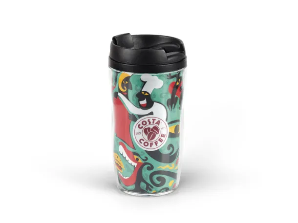 TRAVELINO plastic travel mug with removable paper inlay - CASTELLI Black