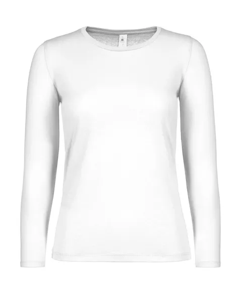  Ženska pamučna majica dugih rukava, 145 g/m² - B&C Bijela