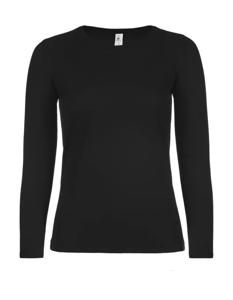  Ženska pamučna majica dugih rukava, 145 g/m² - B&C Crna
