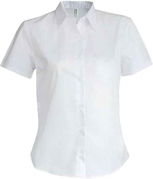  LADIES' SHORT-SLEEVED OXFORD SHIRT - Kariban White