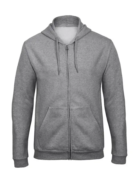  Unisex hoodie s patentnim zatvaračem - B&C Heather Grey