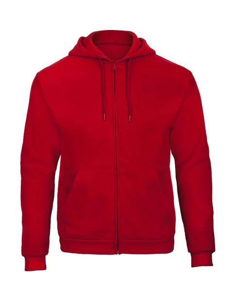  Unisex hoodie s patentnim zatvaračem, 270 g/m² - B&C Crvena