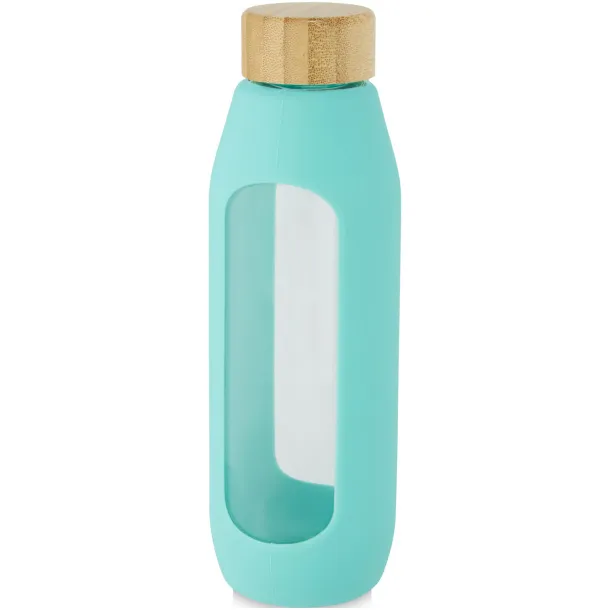 Tidan 600 ml borosilicate glass bottle with silicone grip Tide green