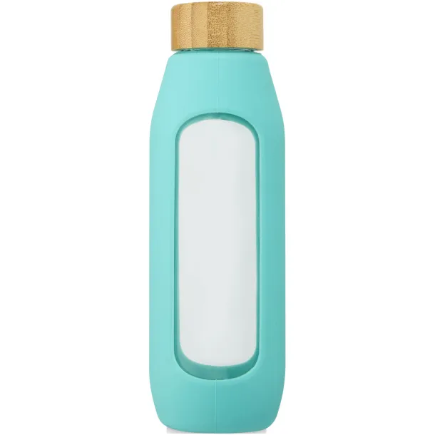 Tidan 600 ml borosilicate glass bottle with silicone grip Tide green