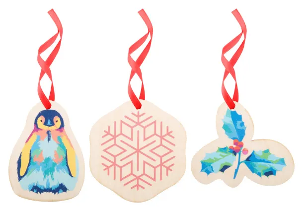CreaJul Wood custom Christmas tree ornament Red