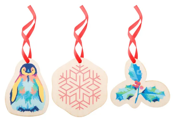 CreaJul Wood custom Christmas tree ornament Red