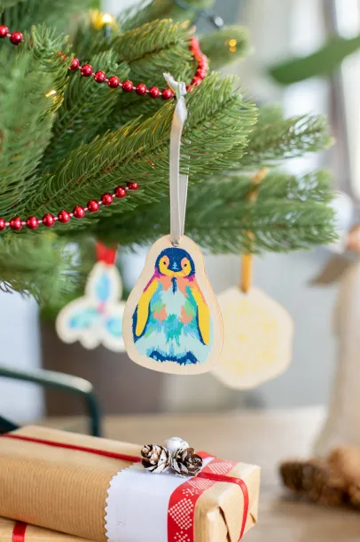 CreaJul Wood custom Christmas tree ornament Silver