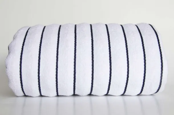  BEACH STRIPED TOWEL - Olima White Navy