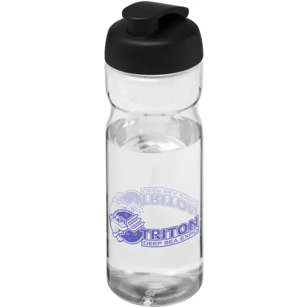 H2O Base® 650 ml flip lid sport bottle - Unbranded White Solid black