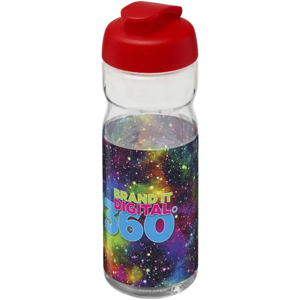 H2O Base® 650 ml flip lid sport bottle - Unbranded White Red