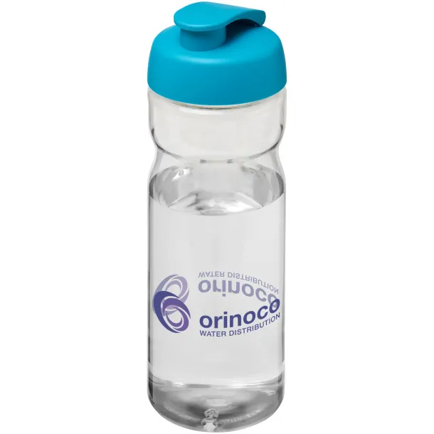 H2O Base® 650 ml flip lid sport bottle - Unbranded White Aqua blue