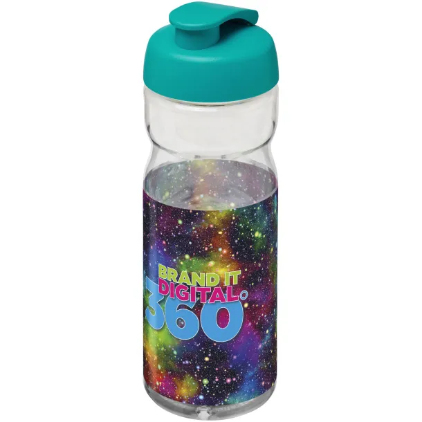 H2O Base® 650 ml flip lid sport bottle - Unbranded White Aqua blue