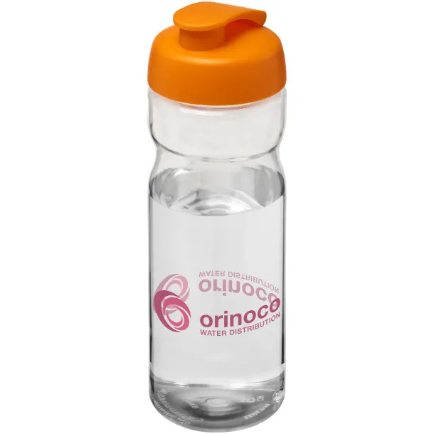 H2O Base® 650 ml flip lid sport bottle - Unbranded White Orange