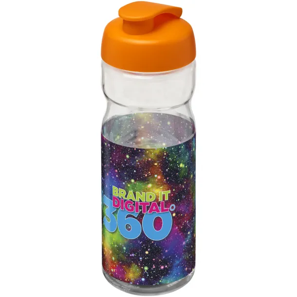 H2O Base® 650 ml flip lid sport bottle - Unbranded White Orange