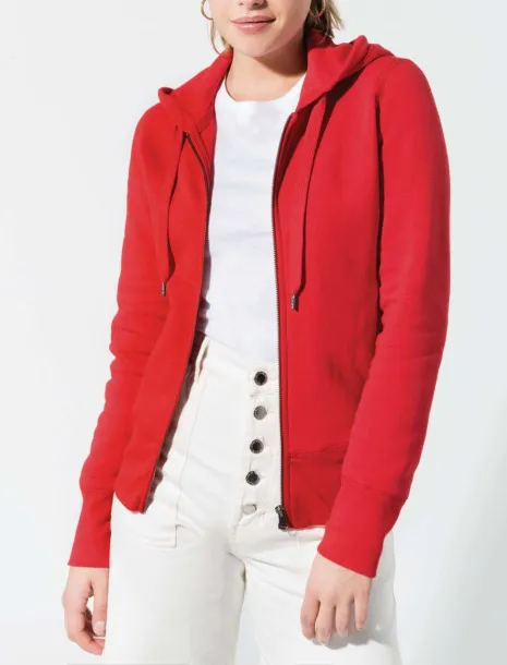  LADIES’ ORGANIC FULL ZIP HOODED SWEATSHIRT - Kariban Wine