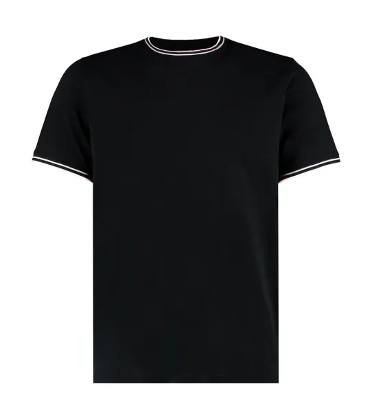  Fashion Fit Tipped Tee - Kustom Kit Black Bijela