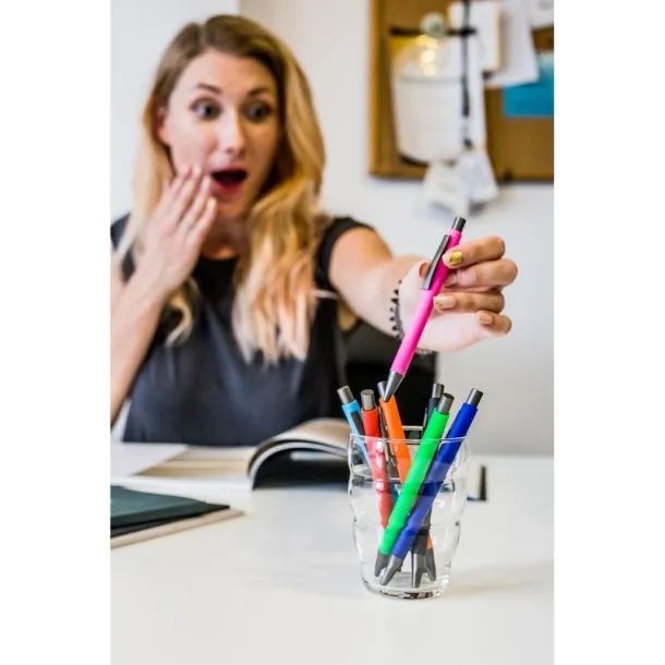  Ball pen from high quality plastic and metal light blue