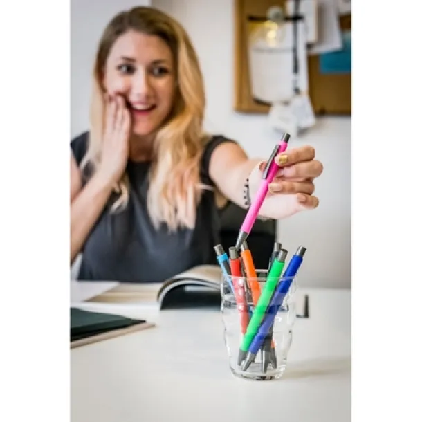  Ball pen from high quality plastic and metal light blue