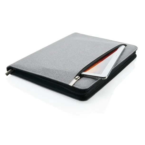  Deluxe tech portfolio with zipper Grey