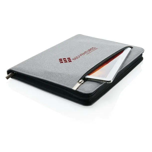  Deluxe tech portfolio with zipper Grey