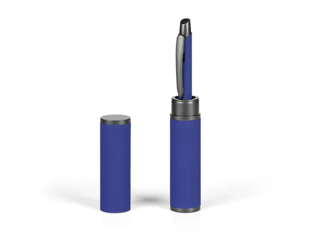  Metal ball pen in metal gift tube Blue