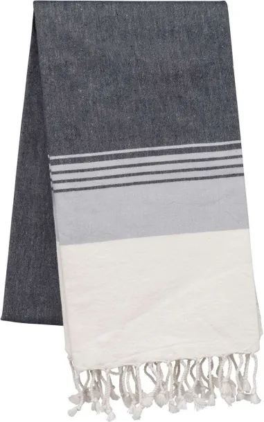  STRIPED FOUTA - Kariban Iron Grey Light Grey