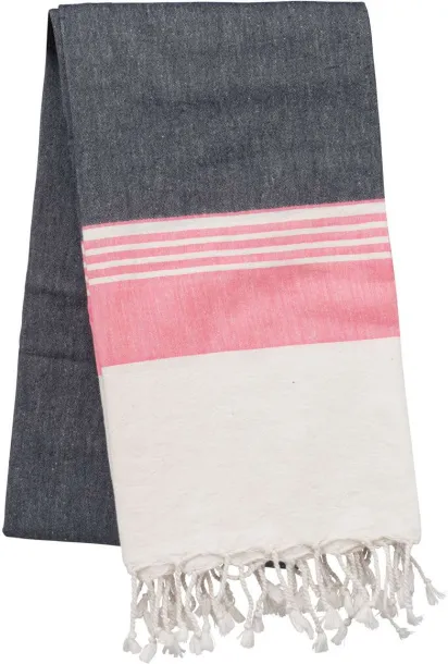  STRIPED FOUTA - Kariban Iron Grey Hot Pink