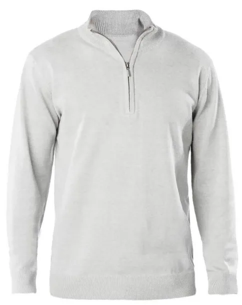  MEN'S ZIP NECK JUMPER - Kariban Grey Melange