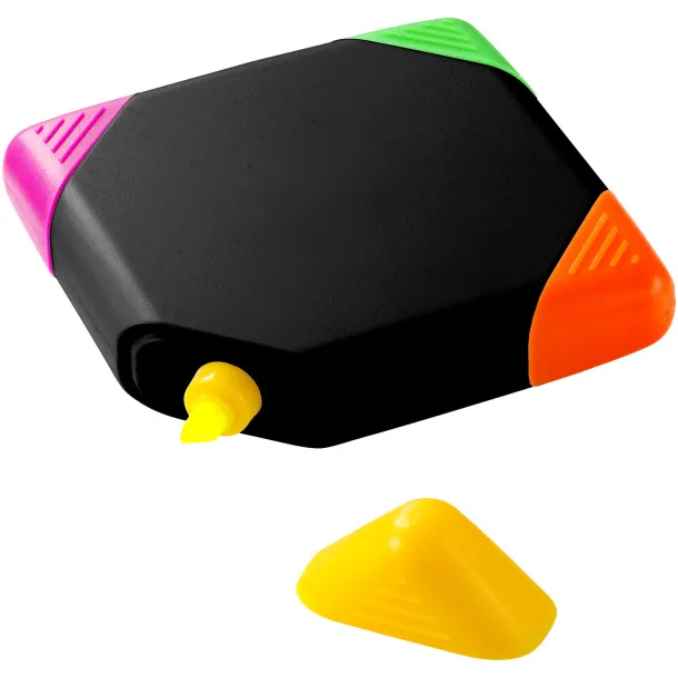 Trafalgar square-shaped 4-colour highlighter - Bullet Solid black