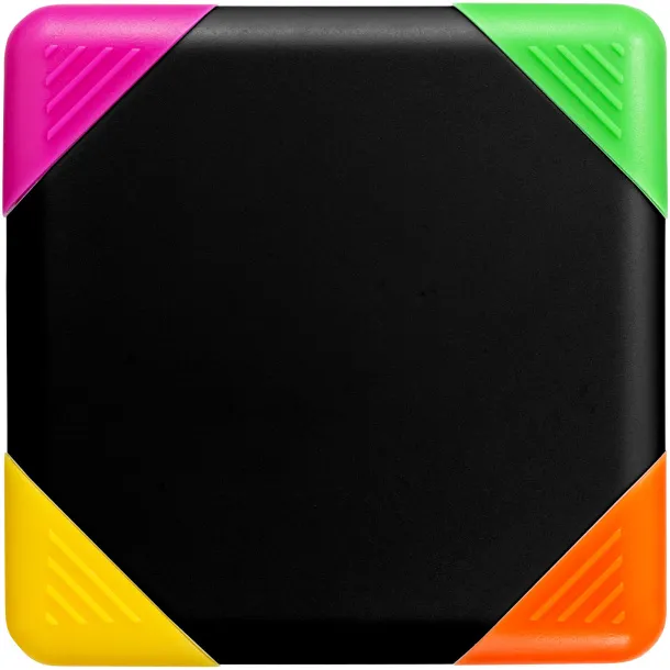 Trafalgar square-shaped 4-colour highlighter - Bullet Solid black