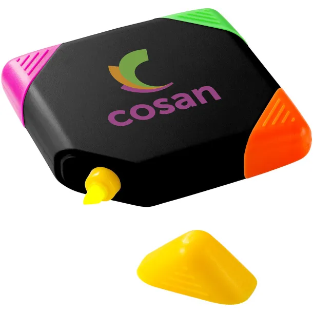 Trafalgar square-shaped 4-colour highlighter - Bullet Crna
