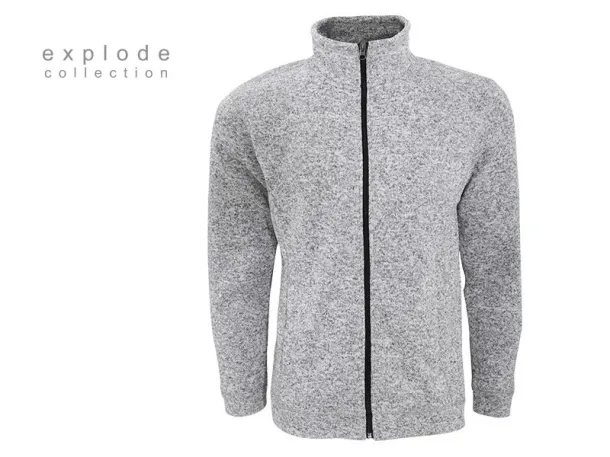 JUMPER Mélange sweatshirt full zipped - EXPLODE Ash gray