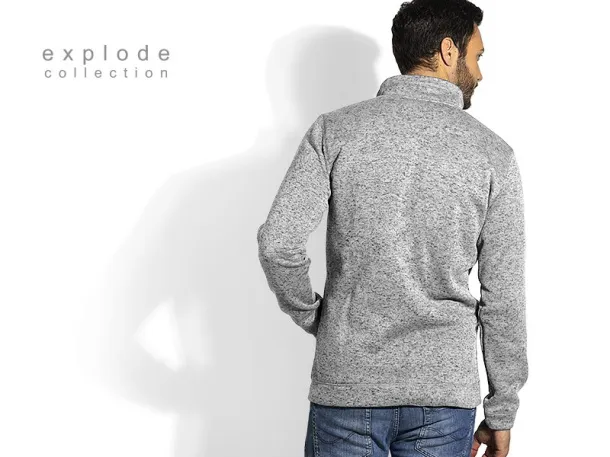 JUMPER Mélange sweatshirt full zipped - EXPLODE Ash gray