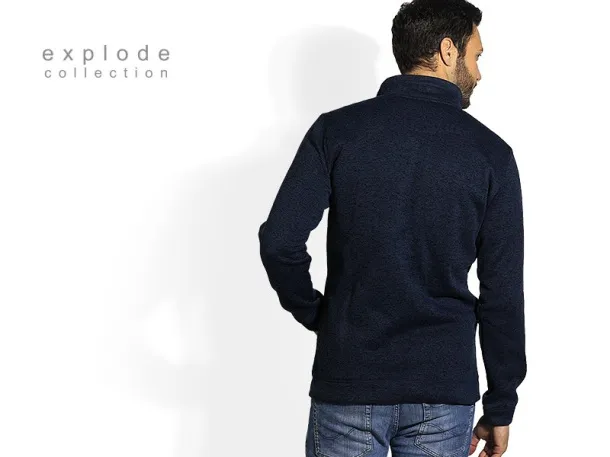 JUMPER Mélange sweatshirt full zipped - EXPLODE Blue