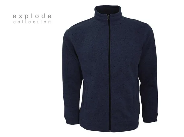 JUMPER Mélange sweatshirt full zipped - EXPLODE Blue