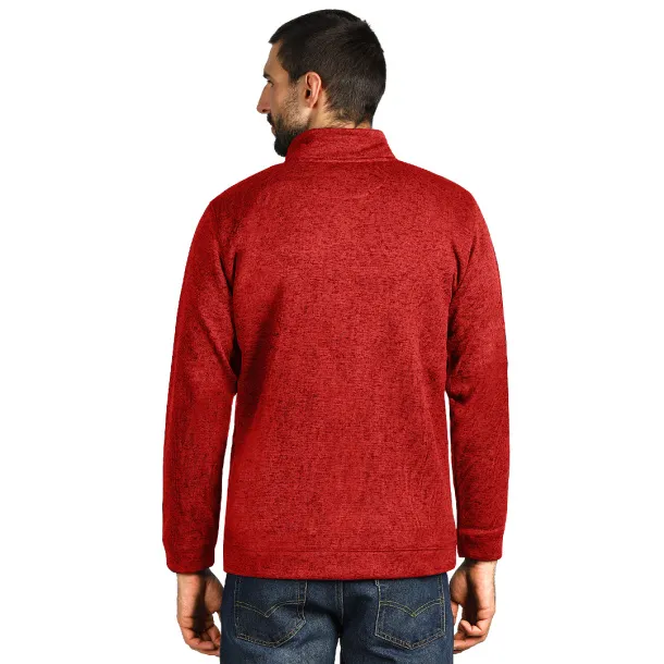 JUMPER Mélange sweatshirt full zipped - EXPLODE Red