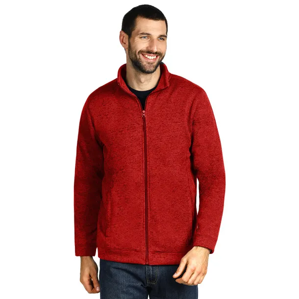 JUMPER Mélange sweatshirt full zipped - EXPLODE Red