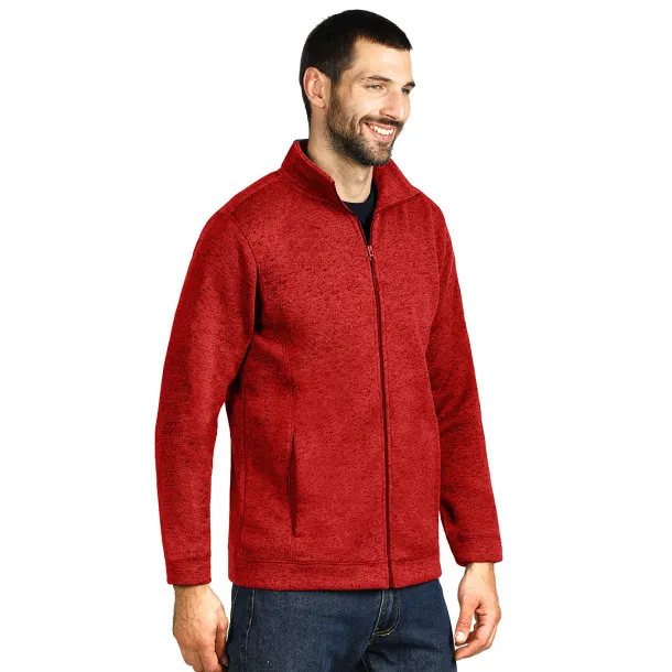 JUMPER Mélange sweatshirt full zipped - EXPLODE Red