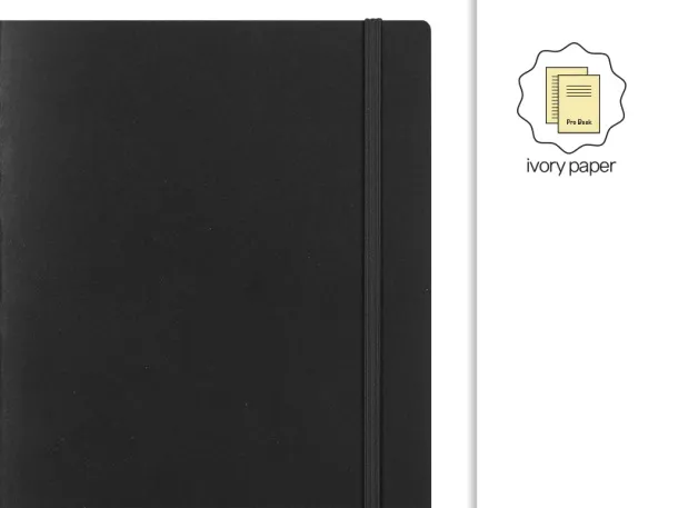 LYON A5 notebook with elastic band - PRO BOOK Black