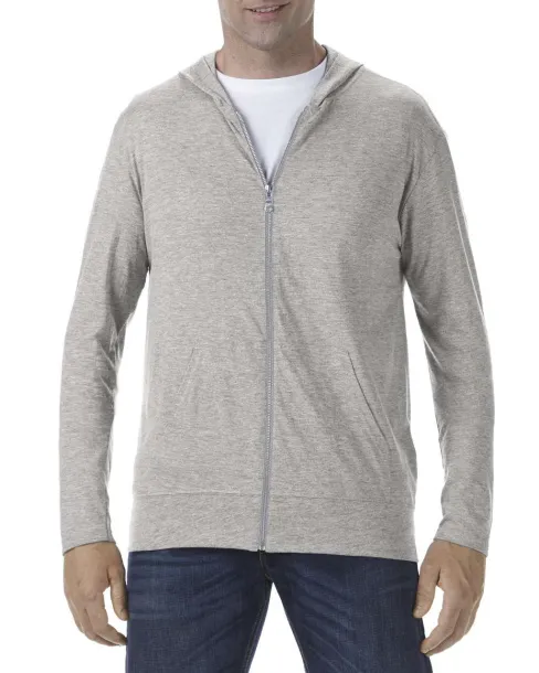  ADULT TRI-BLEND FULL-ZIP HOODED JACKET - Anvil Heather Grey