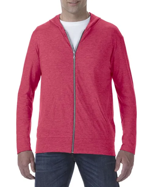  ADULT TRI-BLEND FULL-ZIP HOODED JACKET - Anvil Heather Red