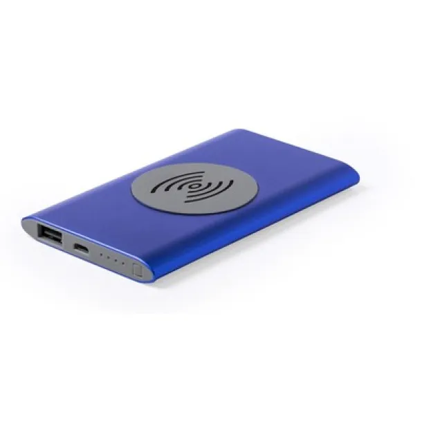  Wireless power bank 4000 mAh, wireless charger 5W blue