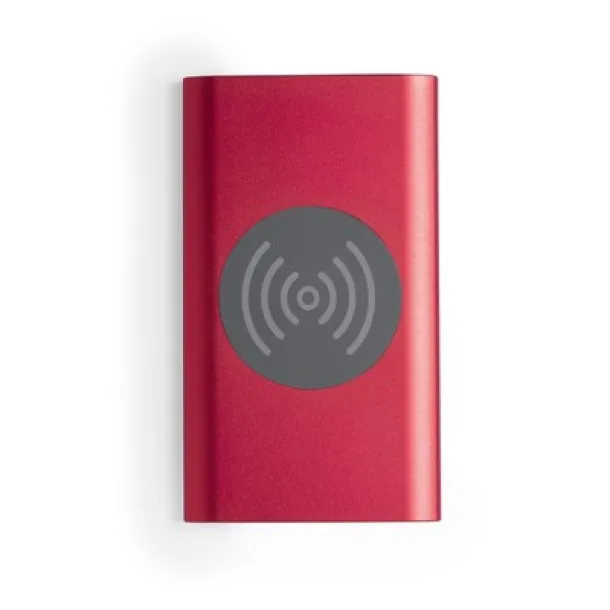  Wireless power bank 4000 mAh, wireless charger 5W red