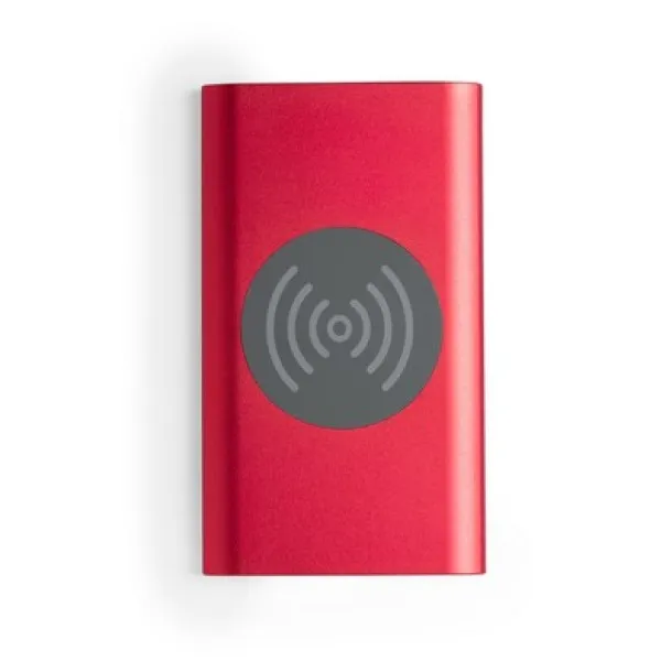  Wireless power bank 4000 mAh, wireless charger 5W red